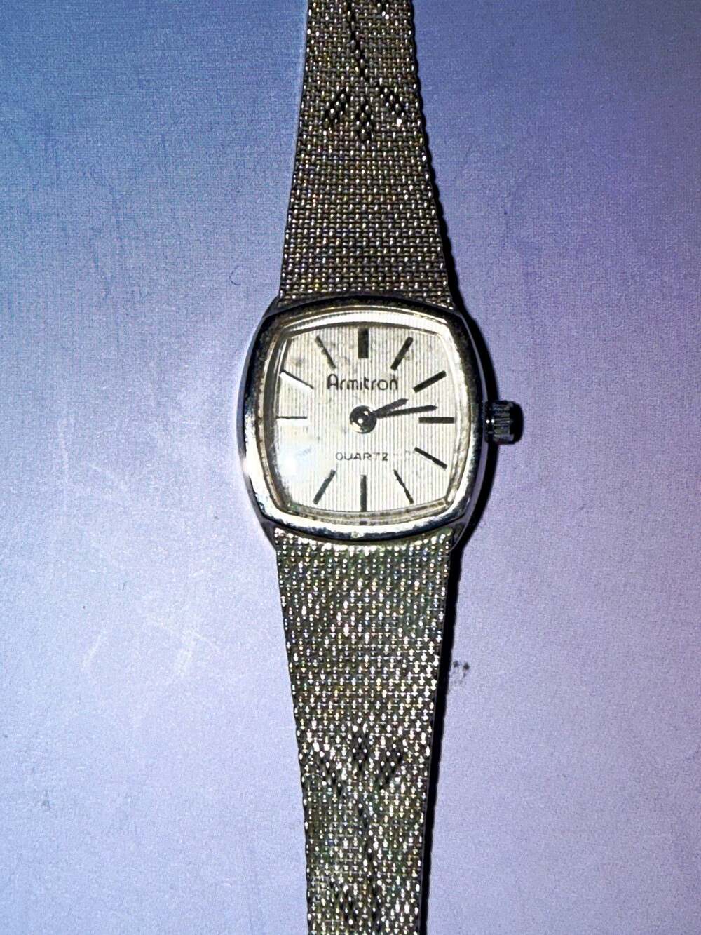 Armitron Women's Quartz Analog Dress Watch Silver Dial Cushion Mesh Band